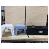 2- Step stools and trunk organizer basket
