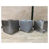 3- grey and metal tissue box covers
