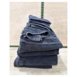 4 Black bath towels/ 2 hand towels and 4 wash