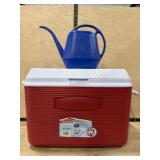 Red Rubbermaid cooler