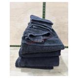 4 Black bath towels/ 2 hand towels and 4 wash