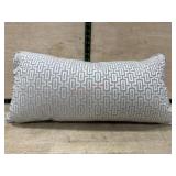 Tan and white throw pillow
