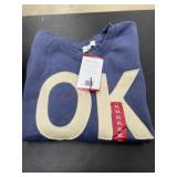 Blue Sweatshirt with 'OK' Design, XL