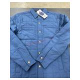 Men's Blue Quilted Jacket, Size Small