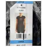 Women's Black T-Shirt, Large Size