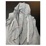 Gray Women's Jacket with Hood, Size M