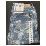 Women's Floral Denim Jeans, Size 4