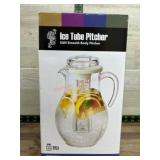 Clear Plastic Ice Tube Pitcher, 3.3 L