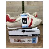 White and Red Athletic Shoes, Size 9