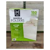 150 Manila Folders, Letter Size, 11 pt