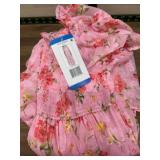 Pink Floral Maxi Dress with Shirred Details