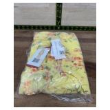 Yellow Floral Chiffon Maxi Dress, Size M