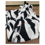 Black and White Leaf Print Dress, Size L