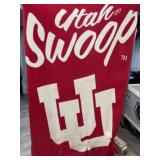 Utah Swoop Red-and-White Throw Blanket