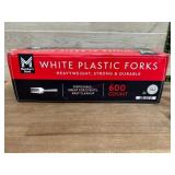 600-Count White Plastic Forks