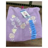 Purple Sweater with Floral Design, Size Large