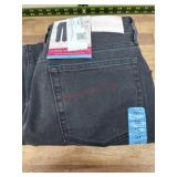 Dark Gray Cuffed Wide-Leg Jeans