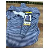 Reel Life Blue Striped Half-Zip Pullover - Size M