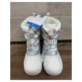 White and Silver Insulated Winter Boots