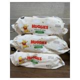 Three Packs of Huggies Natural Care Wipes