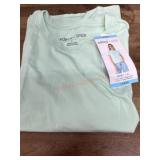Mint Green Crew Neck Cotton-Modal T-Shirt, Size La