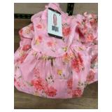 Pink Sleeveless Floral Dress, XL