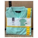 Mint Green Stretch Pique Polo Shirt, Size M