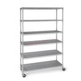 6-Tier NSF Heavy Duty Wire Shelving, 47.75" W x
