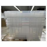 4 clear plastic totes w/ lids