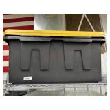 2 black totes with lids