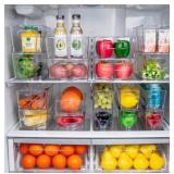 18 Clear Refrigerator & Freezer Bins