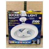 Socket Ceiling Light with Fan and RGB Settings
