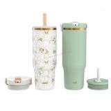 Two Zak! Tumblers with Lids and Straws