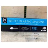 White Plastic Spoons, 600 Count