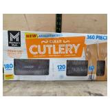 360-Piece Clear Plastic Cutlery Set
