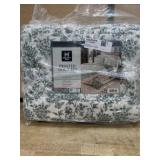 Printed king Quilt Set with Floral Pattern, 3-Piec