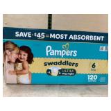 120 Pampers Swaddlers, Size 6