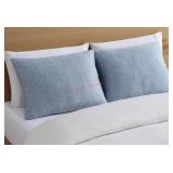 2-Pack Cooling Pillows with Blue Covers