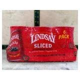 Six-Pack of Lindsay Sliced Black Ripe Olives