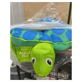 Green and Blue Turtle-Shaped Pet Bed