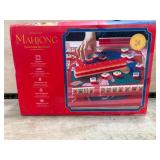 Mahjong Set with Wooden Tiles and Racks