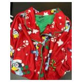 Red Holiday-Themed Fleece Pajamas