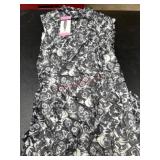 Black and White Floral Print Shawl