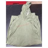 Mens Large Green Hooded Pullover