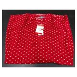 Red Henley Sleep Dress with Heart Pattern