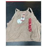 Beige Ribbed Women's Tank Top, Size XL