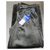 Black Velour Jogger Pants with Drawstring