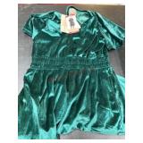 French Connection Green Velvet Dress, X-Small