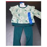 Toddler 2T Green Floral Outfit Set