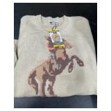 Beige Sweater With Horse Graphic Design